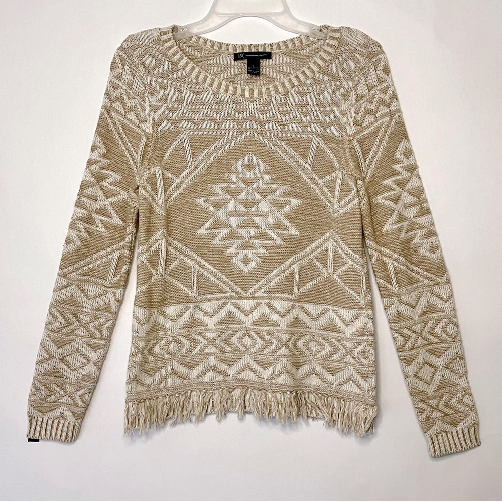 INC Fringe Tribal Sweater - Picture 3 of 9